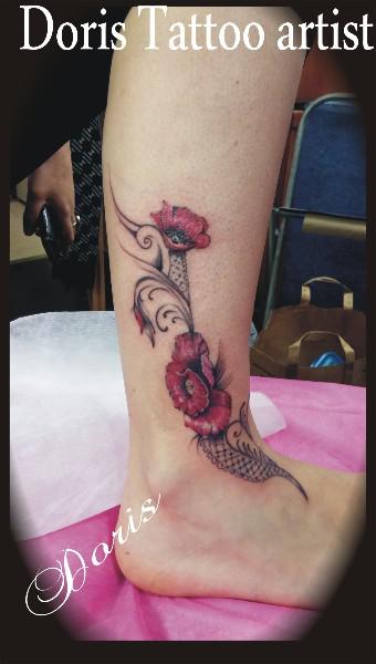 Poppy flower tattoo 