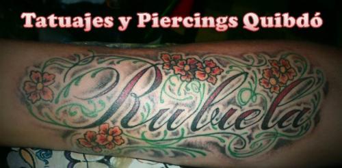 Name Tattoo Rubiela. Tatuaje de Nombre Rubiela.