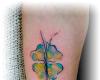 Watercolor Clover Luck Tattoo