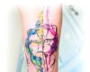 Watercolor Air balloon tattoo