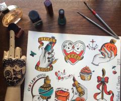 Girly stuff tattoo flash