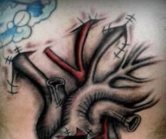 Realistic heart tattoo