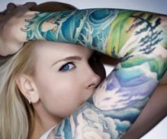 Cloud Tattoos on Women Sleeve