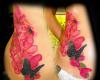 Cherry flower and butterfly tattoos