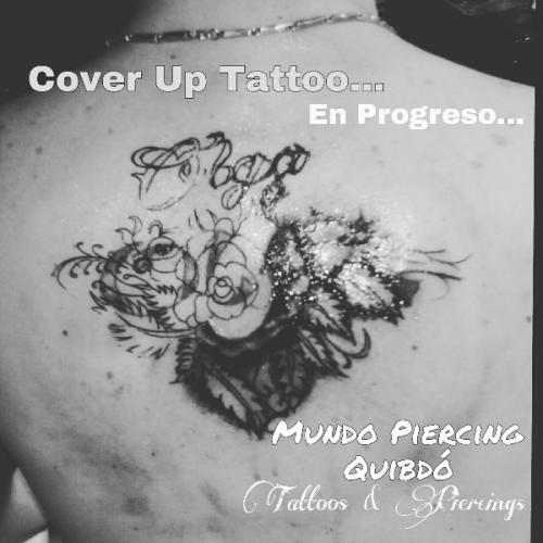 Cover Up Tattoo Rose in Progress 
